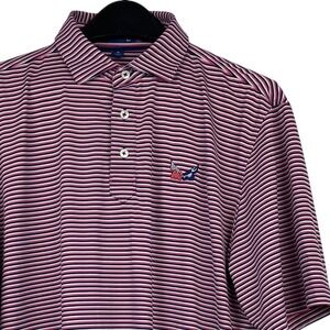 Stitch "The Secession" Golf Club Striped Mens M Performance Polo Wicking Stretch